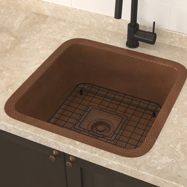 ANZZI Malta Handmade Copper 19" L x 19" W DropIn Kitchen Sink with